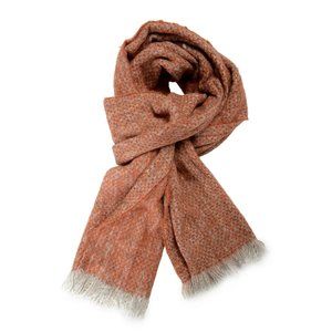 Sferra Unisex Gray &Orange Mohair Wool Scarf
